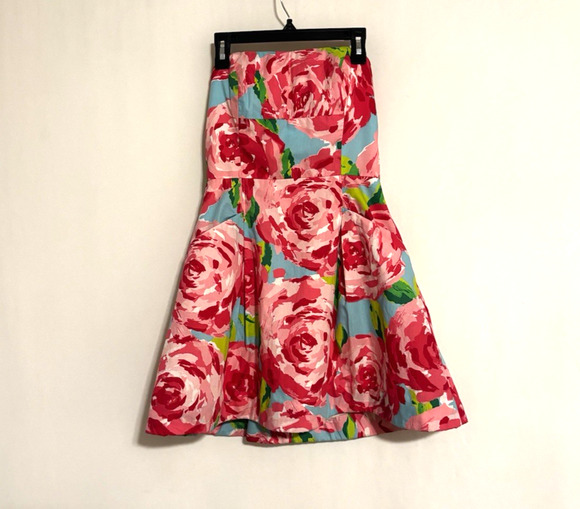 Lilly Pulitzer Dresses & Skirts - Lilly Pulitzer Dress 0 Orange Floral Fit & Flare Mini Pocket Cocktail